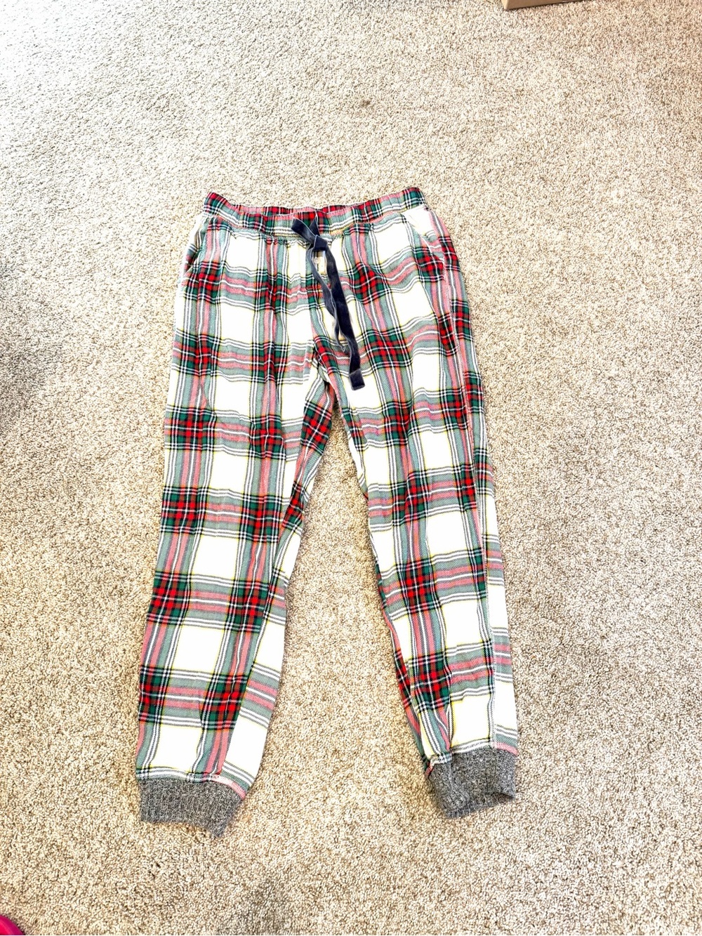 Aerie Cozy Plaid Drawstring Cuffed Pants. Holidays. Loungewear. Preppy. SZ SM